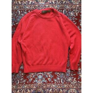 VINTAGE 90s Eddie Bauer Red Heavyweight Knit Sweater Size Large